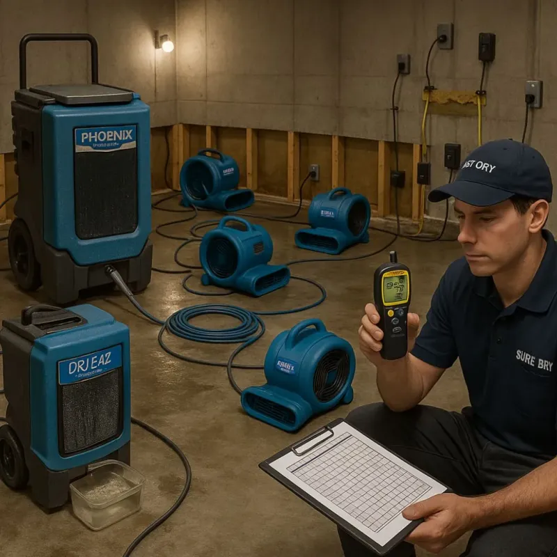 Structural Drying and Dehumidification process in Three Way, TN